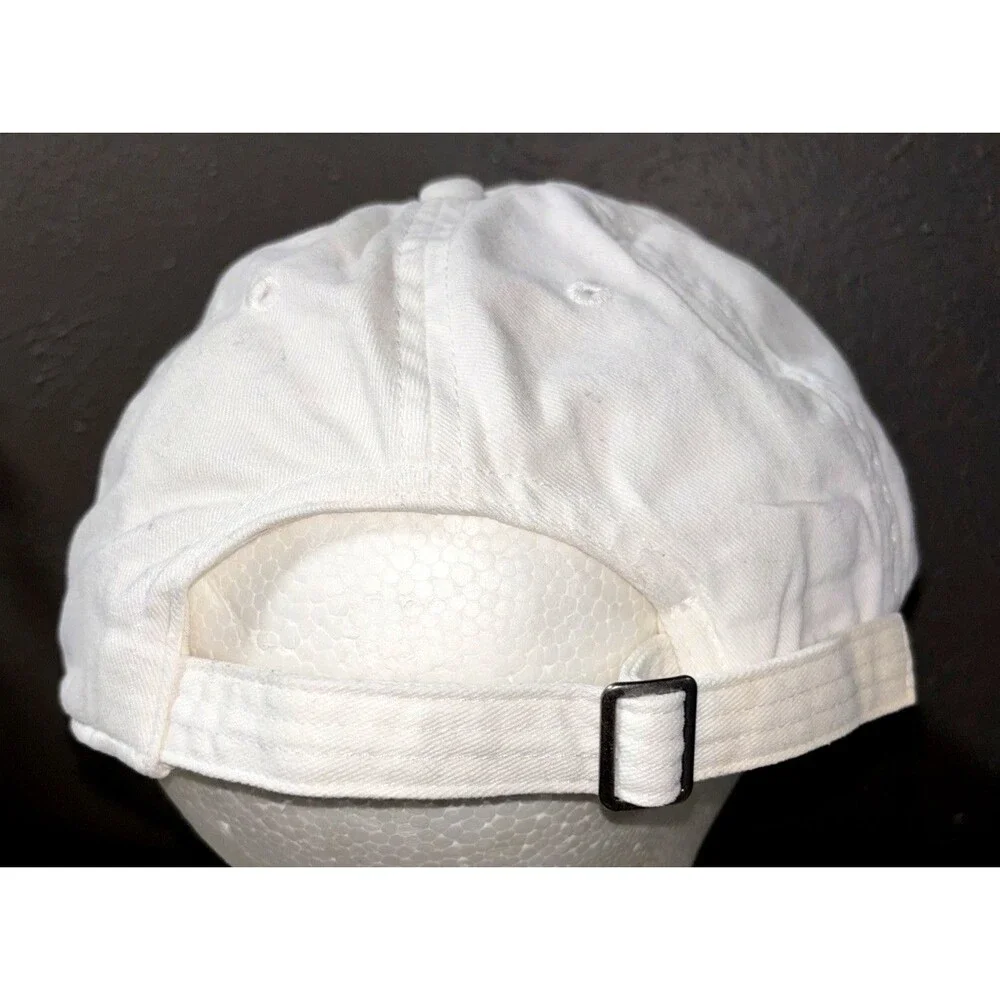 Hollister Hat White Cotton StrapBack Baseball Cap Vintage Adult Black Logo